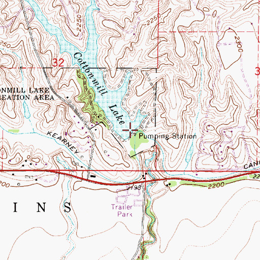Topographic Map of Cottonmill Lake, NE