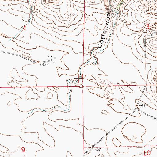Topographic Map of Cottonwood Canyon, NE