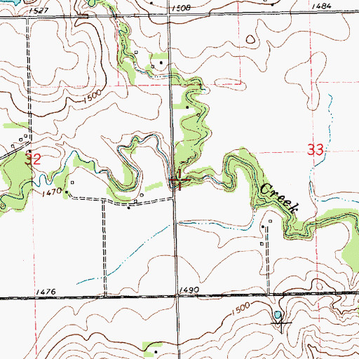 Topographic Map of Cottonwood Creek, NE