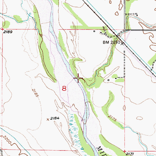 Topographic Map of Cottonwood Creek, NE