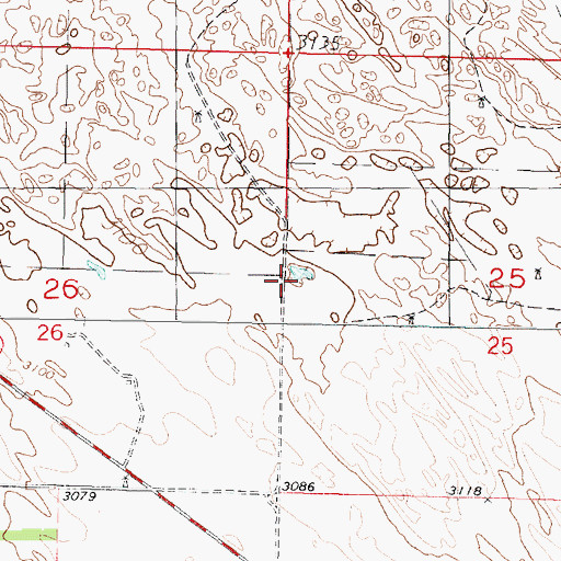 Topographic Map of Cottonwood Grove School, NE