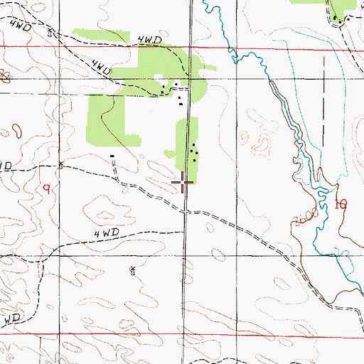 Topographic Map of Cottonwood School, NE