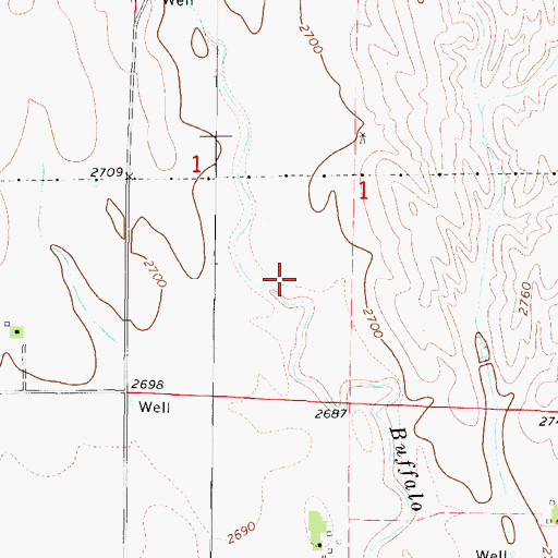 Topographic Map of Cottonwood Valley, NE