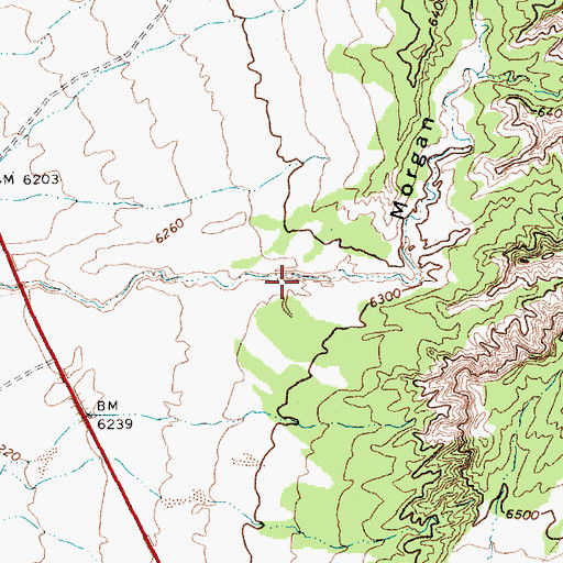 Topographic Map of Morgan Canyon, AZ
