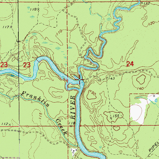 Topographic Map of Hudgens Creek, AR