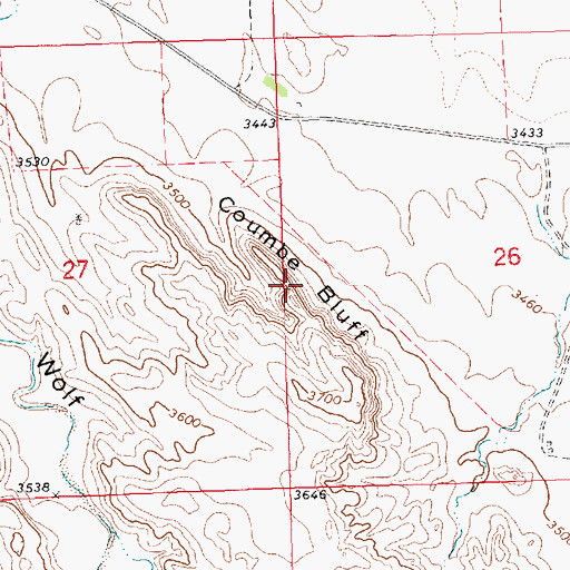 Topographic Map of Coumbe Bluff, NE