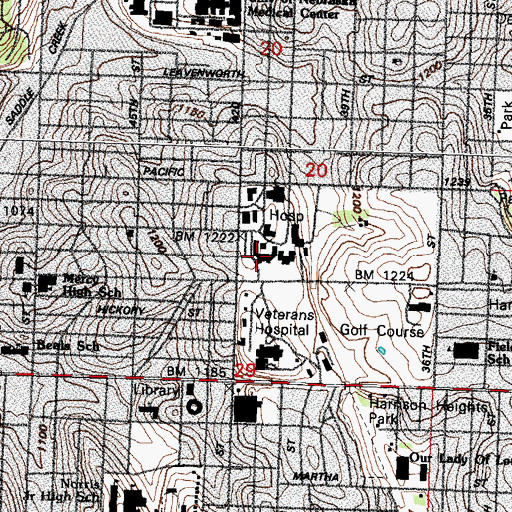 Topographic Map of Douglas County Community Mental Health Center, NE