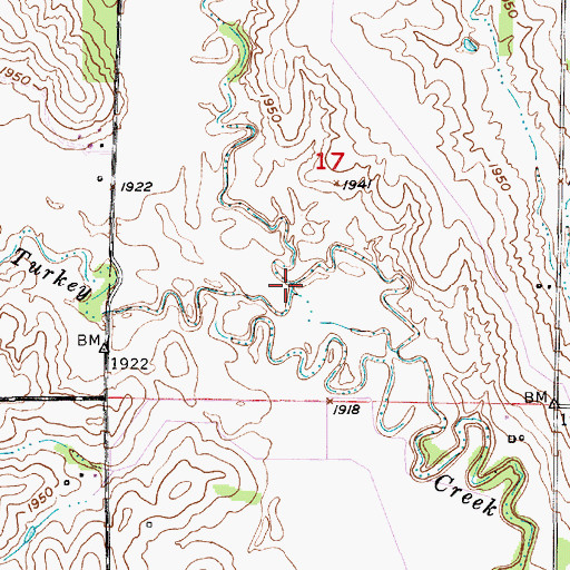 Topographic Map of Cow Creek, NE