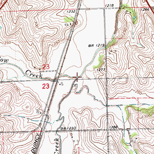 Topographic Map of Cow Creek, NE