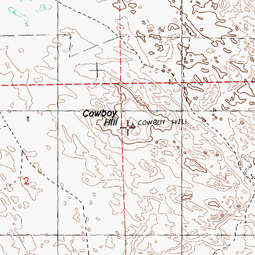 Topographic Map of Cowboy Hill, NE
