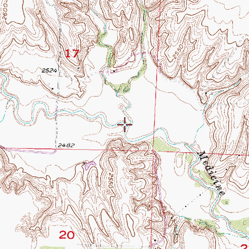 Topographic Map of Coyote Creek, NE