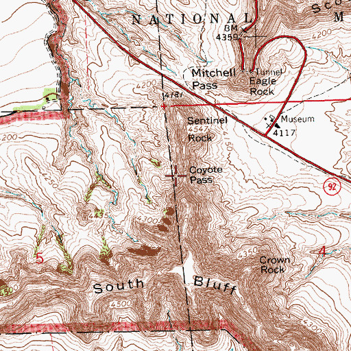 Topographic Map of Coyote Pass, NE