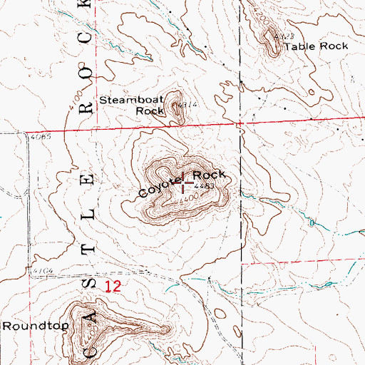 Topographic Map of Coyote Rock, NE