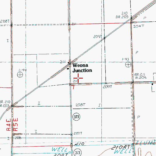 Topographic Map of Weona Junction, AR