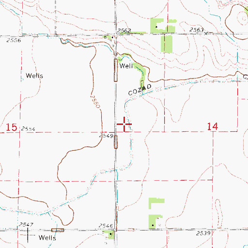 Topographic Map of Cozad Canal, NE