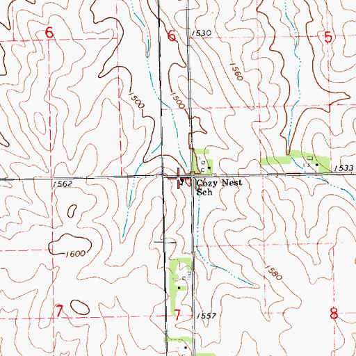Topographic Map of Cozy Nest School, NE