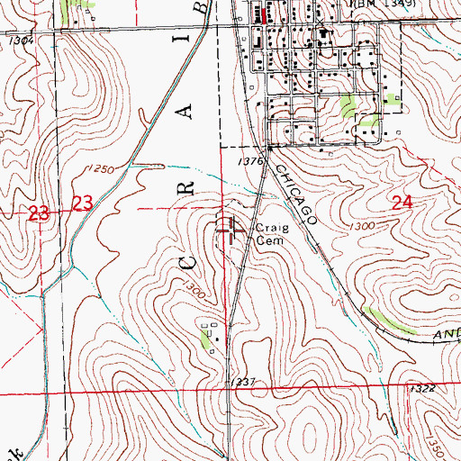 Topographic Map of Craig Cemetery, NE
