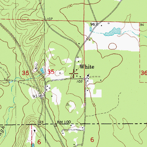 Topographic Map of White, AR