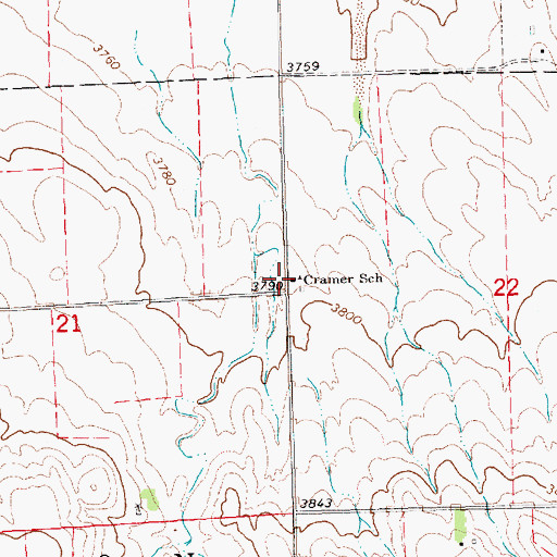 Topographic Map of Cramer School, NE