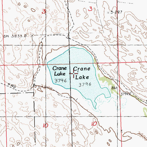 Topographic Map of Crane Lake, NE