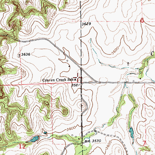 Topographic Map of Craven Creek School, NE
