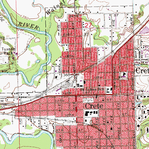 Topographic Map of Crete, NE