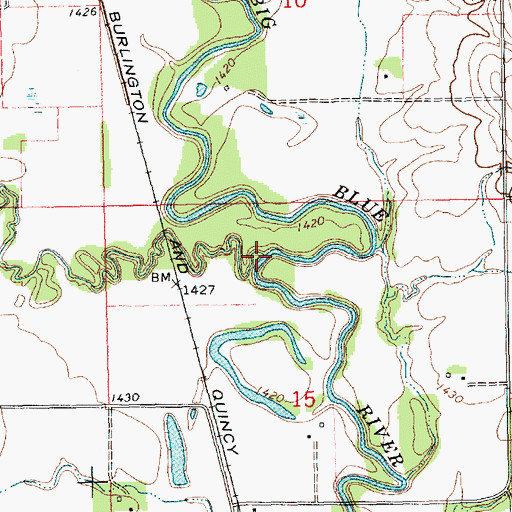 Topographic Map of Crooked Creek, NE