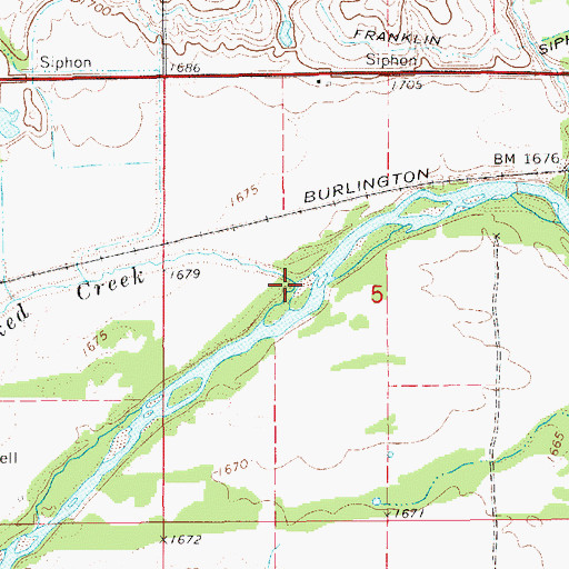 Topographic Map of Crooked Creek, NE