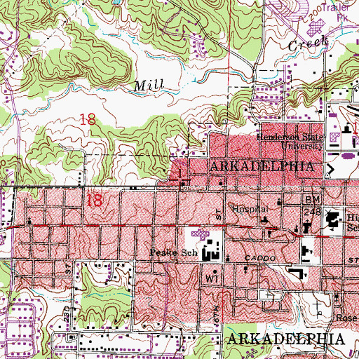 Topographic Map of West End Presbyterian Church, AR