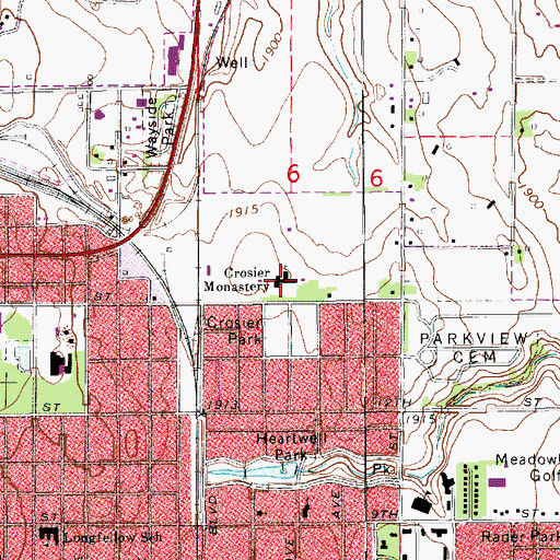 Topographic Map of Crosier Monastery, NE