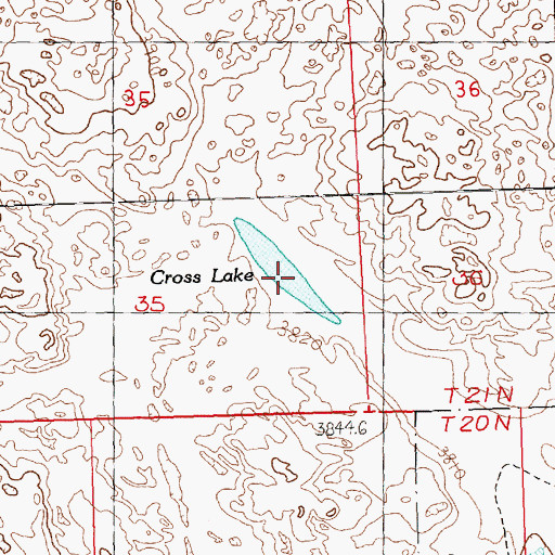 Topographic Map of Cross Lake, NE
