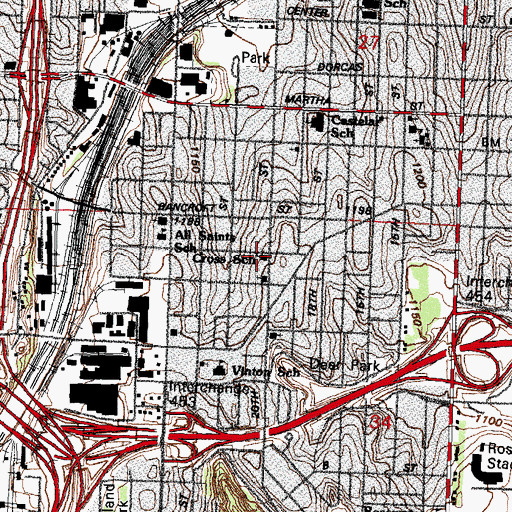 Topographic Map of Cross Lutheran Elementary School, NE