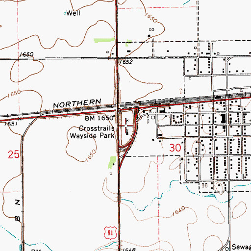 Topographic Map of Crosstrails Wayside Park, NE