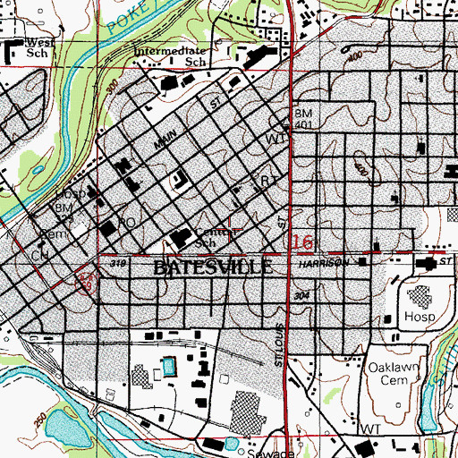 Topographic Map of Bethel African Methodist Episcopal Church, AR