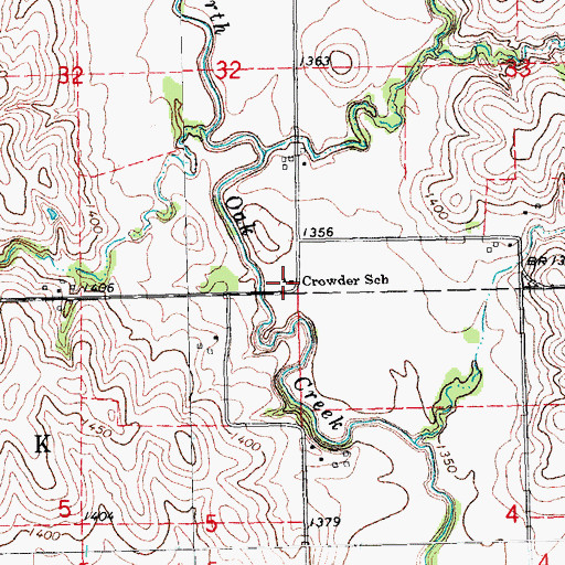 Topographic Map of Crowder School, NE