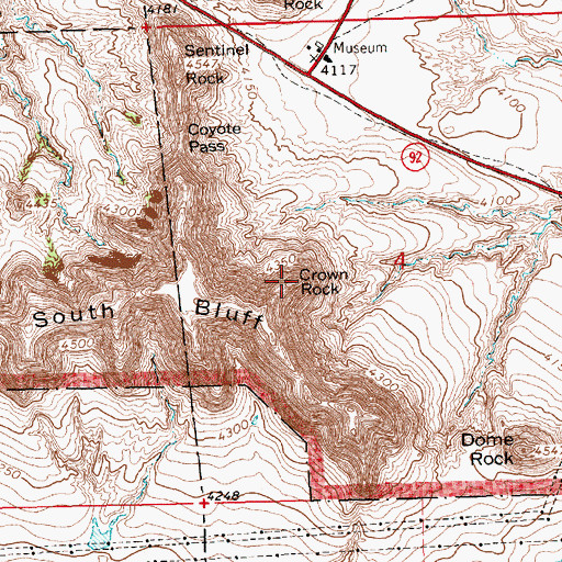 Topographic Map of Crown Rock, NE