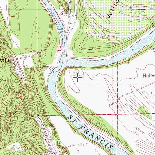 Topographic Map of Hale Point, AR