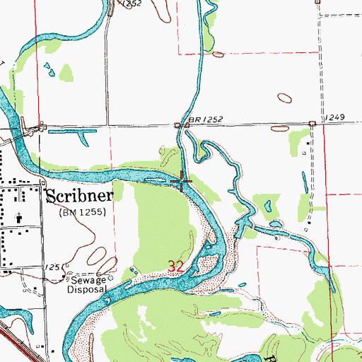 Topographic Map of Cuming Creek, NE
