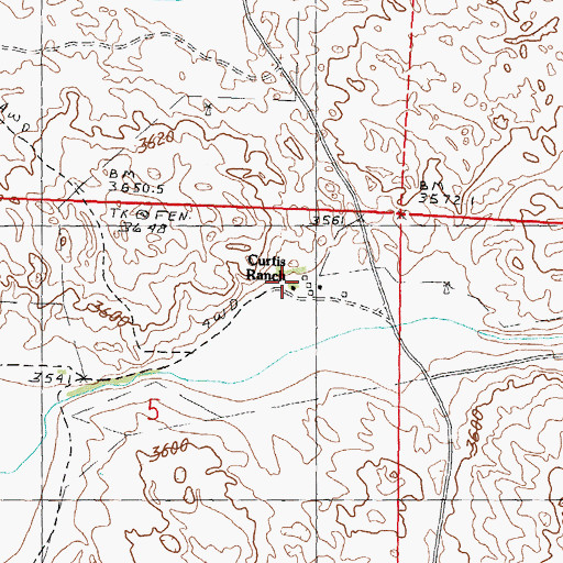 Topographic Map of Curtis Ranch, NE