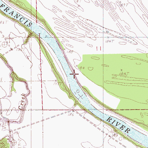Topographic Map of High Banks Landing, AR
