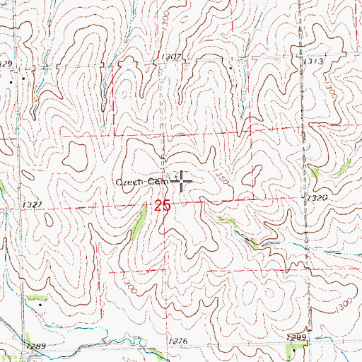 Topographic Map of Czech Cemetery, NE