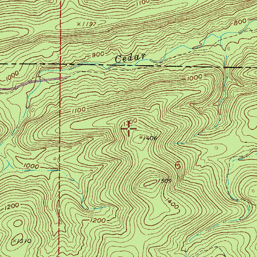Topographic Map of Flatside Wilderness, AR