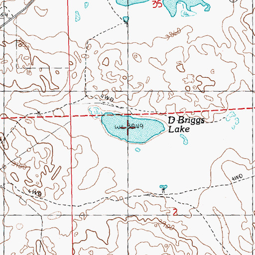 Topographic Map of D Briggs Lake, NE