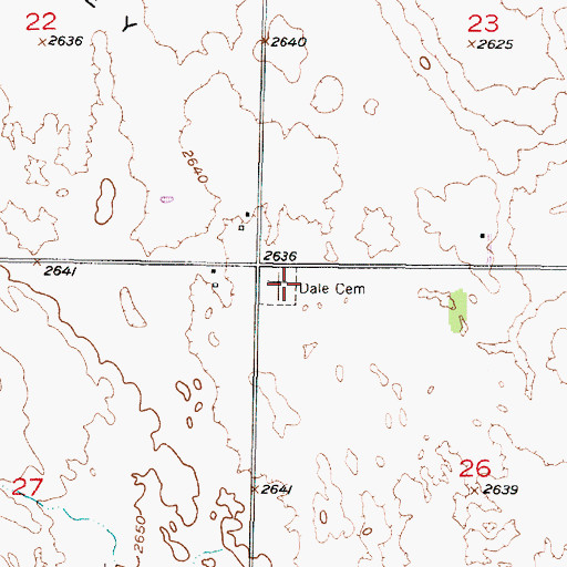 Topographic Map of Dale Cemetery, NE