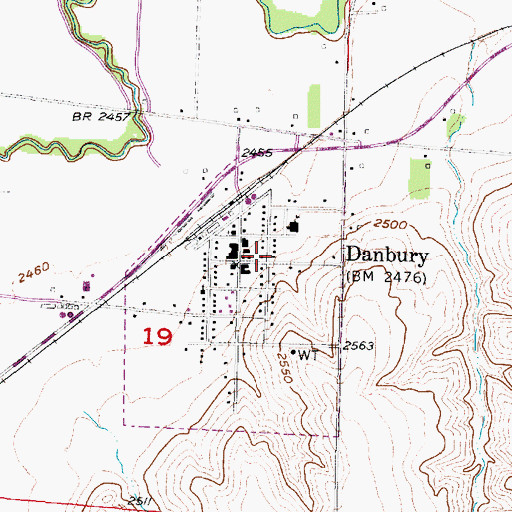 Topographic Map of Danbury, NE