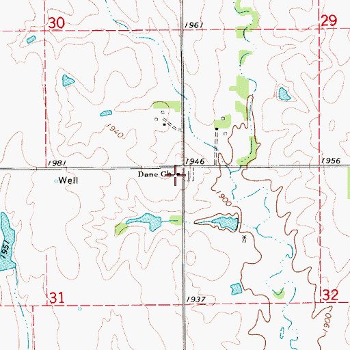 Topographic Map of Dane Church, NE