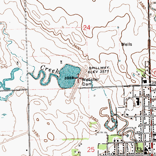 Topographic Map of Webster Dam, NE