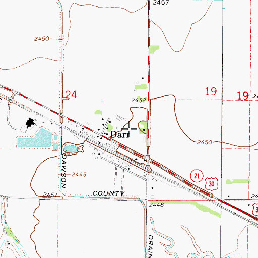 Topographic Map of Darr, NE