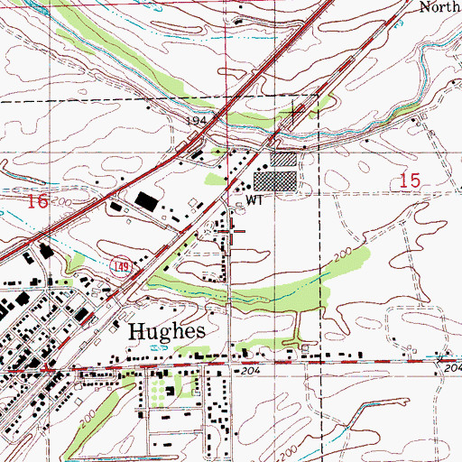 Topographic Map of Township of Garland, AR
