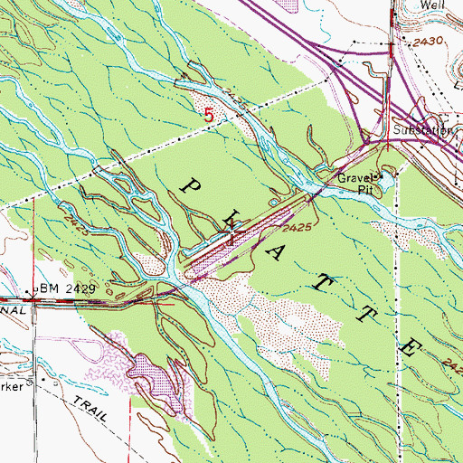 Topographic Map of Darr Bridge, NE